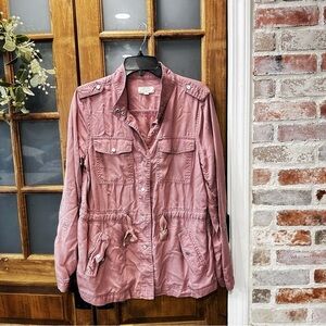 LOFT Mauve Utility Jacket SZ M